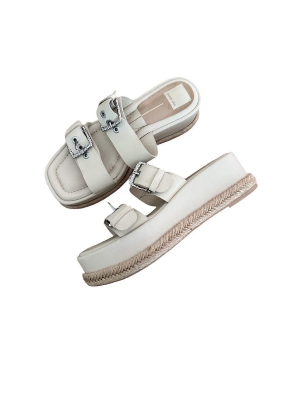 Dolce Vita Women's Canyon Sandal Slip On Platform Wedge Size 7.5 Cream Tan